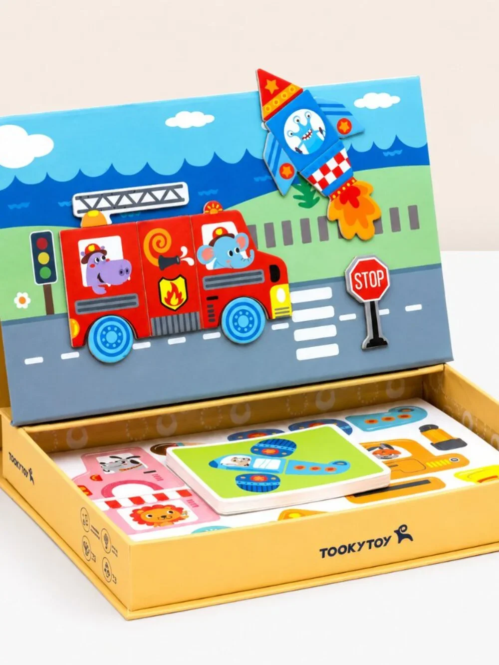 Montessori Magnetic Transportation Matching Toy Cars Trucks Kids Learning Game